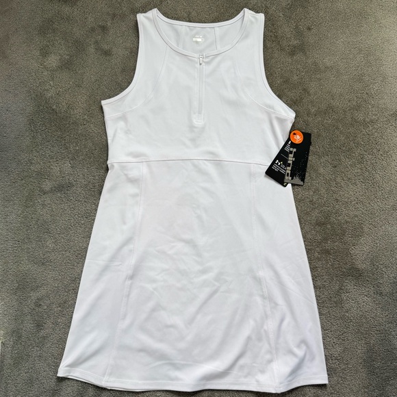 Hind Dresses & Skirts - White Athletic Zip-Front Tennis Dress